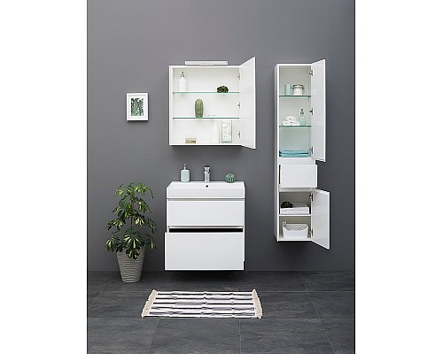 Тумба с раковиной Aquanet Бруклин 70 212597 подвесная Белая