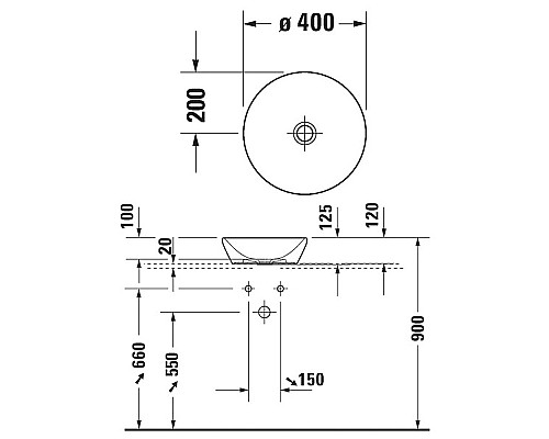 Раковина-чаша Duravit D-Neo 40 2371400070 Белая