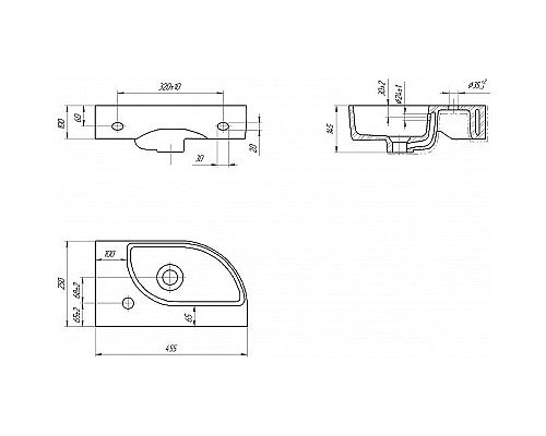 Раковина Cersanit Cameo 45 L 63405 Белая