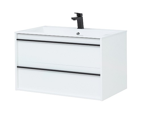 Тумба с раковиной Aquanet Lino 90 271949 подвесная Белая матовая