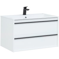 Тумба с раковиной Aquanet Lino 90 подвесная Белая матовая