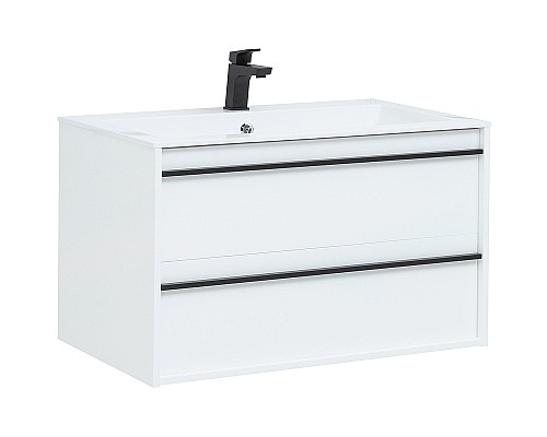 Тумба с раковиной Aquanet Lino 90 271949 подвесная Белая матовая