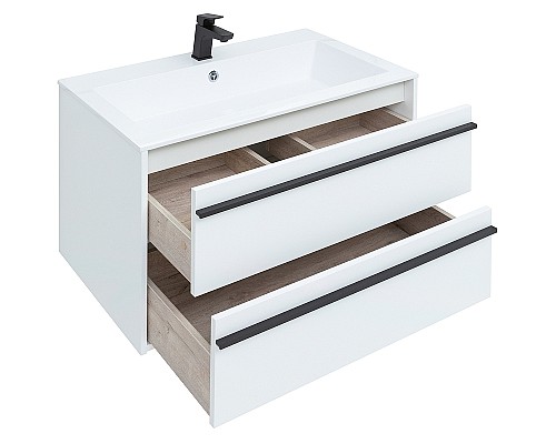 Тумба с раковиной Aquanet Lino 90 271949 подвесная Белая матовая