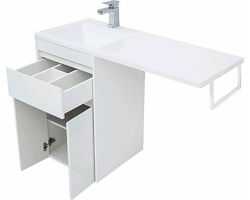 Тумба с раковиной Aquanet Токио 110 L 239204 Белая