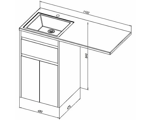 Тумба с раковиной Aquanet Токио 110 L 239204 Белая