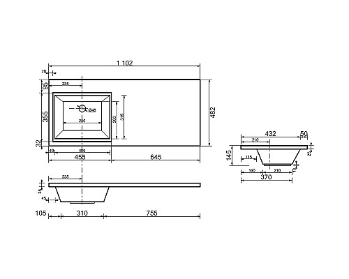 Тумба с раковиной Aquanet Токио 110 L 239204 Белая
