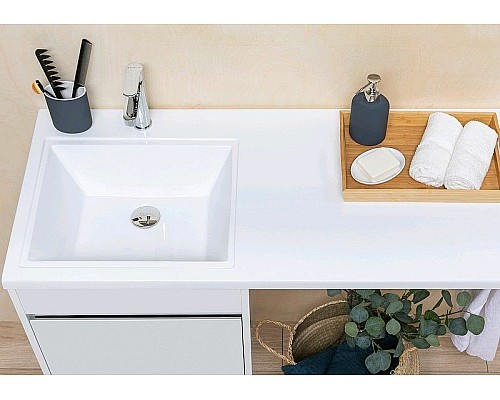 Тумба с раковиной Aquanet Токио 110 L 239204 Белая