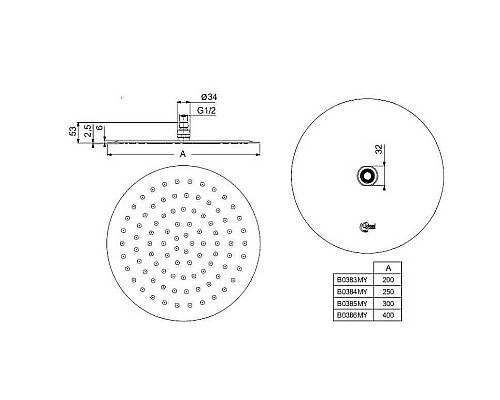 Верхний душ Ideal Standard Ideal Rain Luxe B0384MY Хром