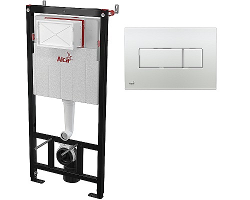 Инсталляция Alcaplast Sadromodul AM101/1120-3:1 RU M371-0001 для унитаза с клавишей смыва Хром глянец
