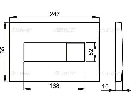 Инсталляция Alcaplast Sadromodul AM101/1120-3:1 RU M371-0001 для унитаза с клавишей смыва Хром глянец