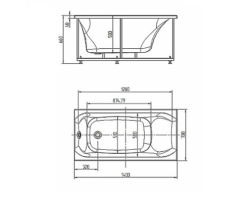 Акриловая ванна Aquatek Альфа 140x70 ALF140-0000019 без гидромассажа с фронтальной панелью с каркасом (разборный) со слив-переливом (слева) Акриловая ванна Aquatek Альфа 140x70 ALF140-0000019 без гидромассажа с фронтальной панелью с каркасом (разборный) со слив-переливом (слева)