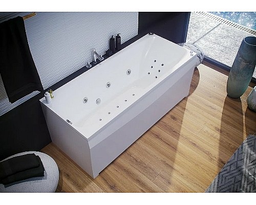 Акриловая ванна Aquatek Альфа 150x70 ALF150-0000031 без гидромассажа с фронтальной панелью с каркасом (разборный) со слив-переливом (слева)