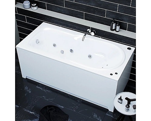 Акриловая ванна Aquatek Леда 170х80 LED170-0000034 без гидромассажа с фронтальной панелью с каркасом (разборный) со слив-переливом (слева)