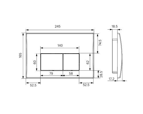 Инсталляция Iddis Optima Home OPH00GCi32K для унитаза с клавишей смыва Хром