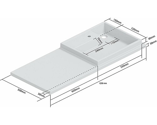 Раковина СанТа Юпитер 120 R 900125 на стиральную машину Белая