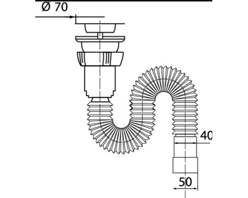 Сифон для кухонной мойки Wirquin 30717983 Нержавеющая сталь