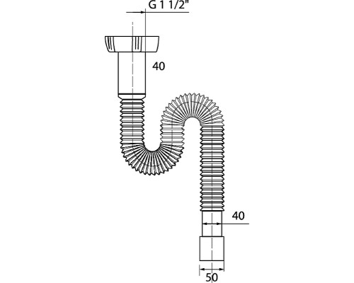 Сифон для кухонной мойки Wirquin 30717995 без выпуска