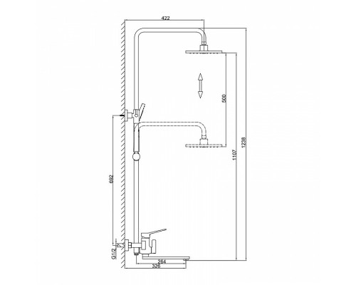 Душевая система Frap H61 F2461 Хром