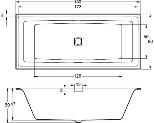 Акриловая ванна Riho Still Square 180х80 (BR0100500K00132) LED без гидромассажа