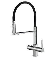 Смеситель для кухни ZorG Steel Hammer SH 2003 CR Хром Черный