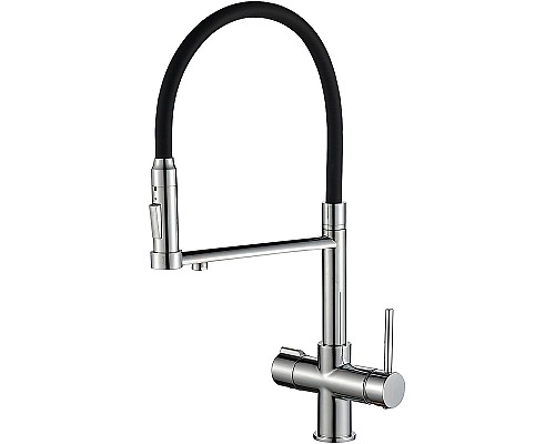 Смеситель для кухни ZorG Steel Hammer SH 2003 CR Хром Черный