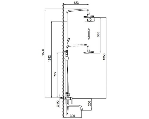Душевая система Frap F24002 Хром