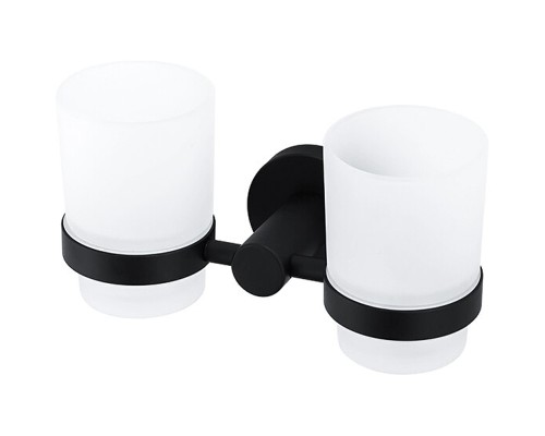 Стакан для зубных щеток Frap F302 F30208 двойной Черный матовый