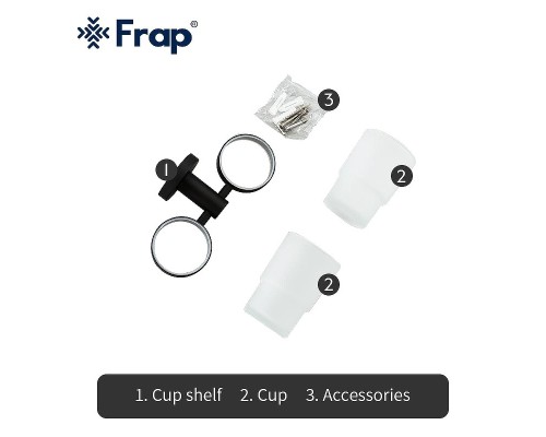 Стакан для зубных щеток Frap F302 F30208 двойной Черный матовый