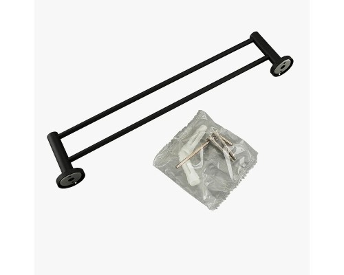 Полотенцедержатель Frap F302 F30209 двойной Черный матовый