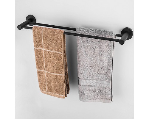 Полотенцедержатель Frap F302 F30209 двойной Черный матовый