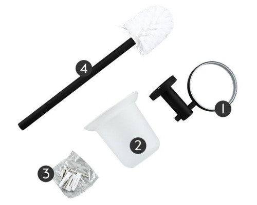 Ершик для унитаза Frap F302 F30210 Черный матовый