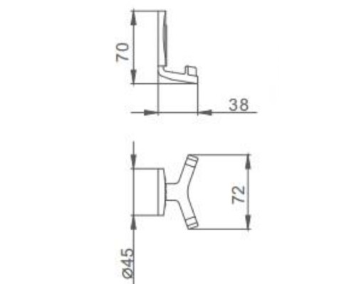 Двойной крючок Frap F33 F3305-2 Хром