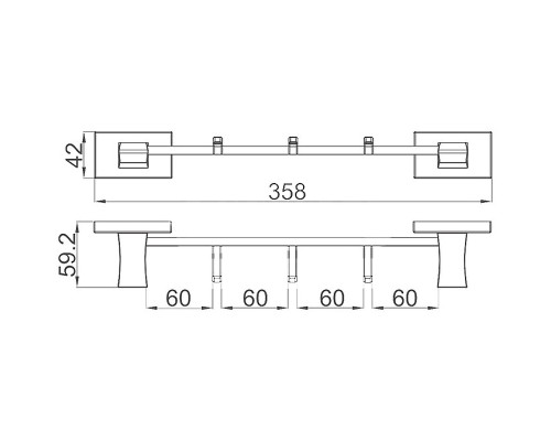 Вешалка для полотенец Gappo G0716-36 Черная матовая