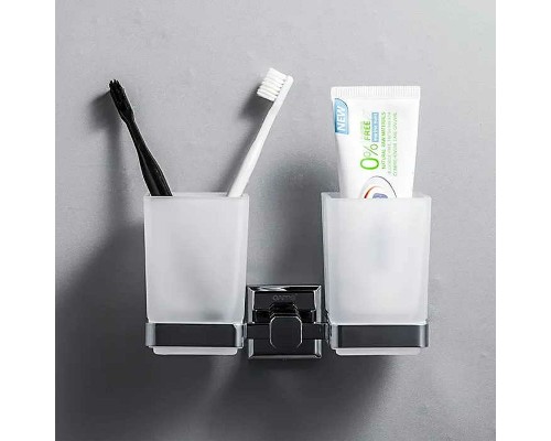Стакан для зубных щеток Gappo G38 G3808 двойной Хром