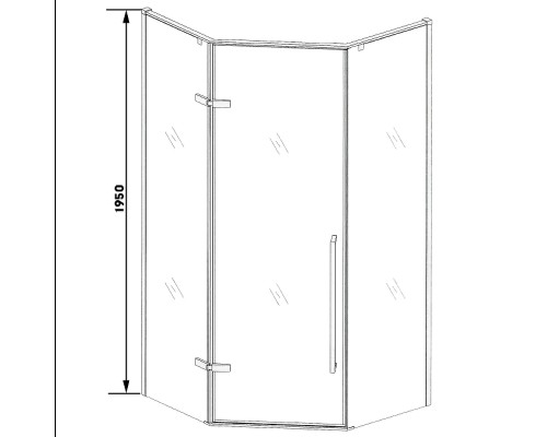Душевой уголок Ceruttispa 100х100 C2A профиль Черный матовый стекло прозрачное