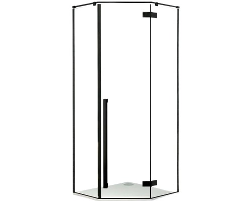 Душевой уголок Ceruttispa 100х100 C2A профиль Черный матовый стекло прозрачное