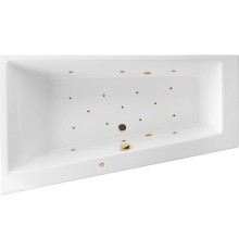 Акриловая ванна Excellent Sfera Slim 170x100 L Relax Золото с гидромассажем