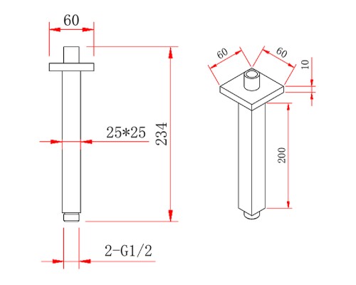 Кронштейн для верхнего душа Berges Ventas S 074011 Хром сильвер