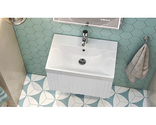 Тумба под раковину Velvex Compo 60 tp.COM.9696.60.1Y подвесная Белая глянцевая