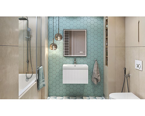 Тумба под раковину Velvex Compo 60 tp.COM.9696.60.1Y подвесная Белая глянцевая