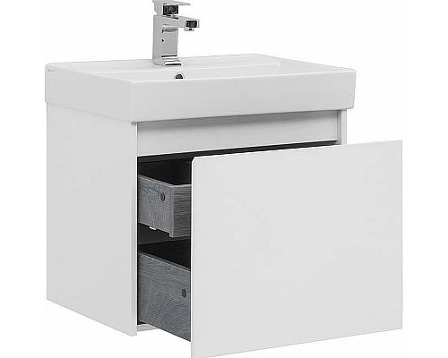 Тумба с раковиной Aquanet Nova Lite 60 245029 подвесная Белая глянцевая Тумба с раковиной Aquanet Nova Lite 60 245029 подвесная Белая глянцевая