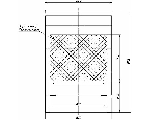 Тумба с раковиной Aquanet Верона 58 287668 Белая