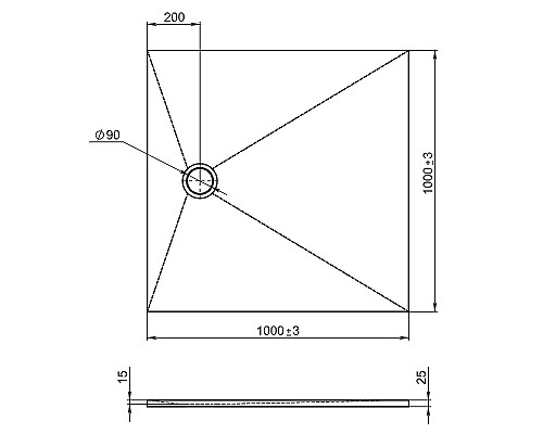 Душевой поддон из материала Flight Jacob Delafon Tolbiac 100x100 E6D328RU-WPM Белый матовый