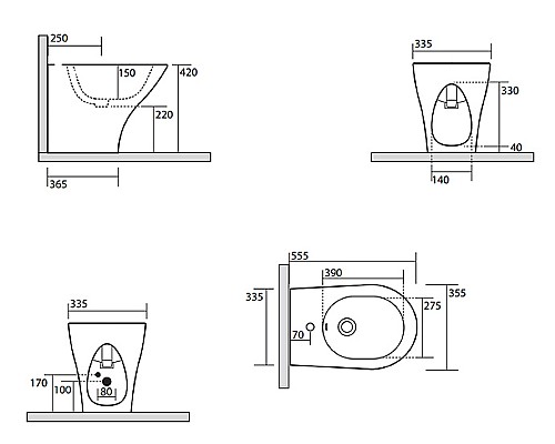 Биде Kerasan Aquatech 372101*1 Белое