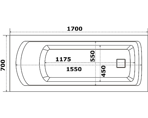 Акриловая ванна Bas Аякс 170x70 В 00130 без гидромассажа
