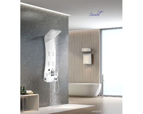 Душевая панель Ceruttispa Adige W CT8979 с гидромассажем Белая глянцевая