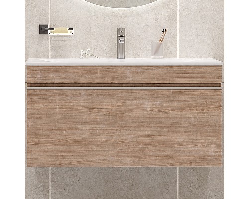 Тумба под раковину Velvex Pulsus 100 tp.PUL.PUL.100.1Y подвесная Дуб сонома