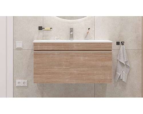 Тумба под раковину Velvex Pulsus 100 tp.PUL.PUL.100.1Y подвесная Дуб сонома