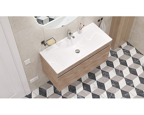 Тумба под раковину Velvex Pulsus 100 tp.PUL.PUL.100.1Y подвесная Дуб сонома