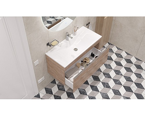 Тумба под раковину Velvex Pulsus 100 tp.PUL.PUL.100.1Y подвесная Дуб сонома